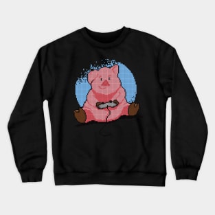 Pixel Gamer Pig - low-bit graphics - gift Crewneck Sweatshirt